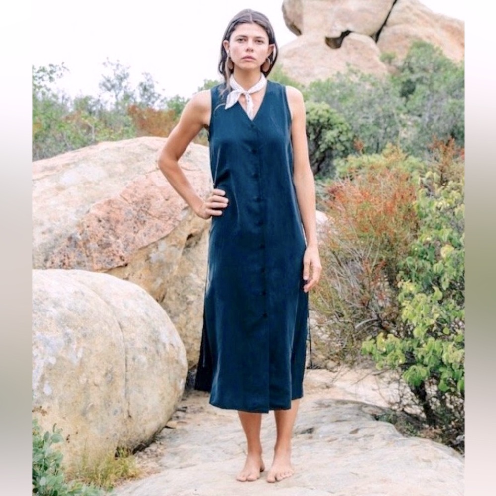 OZMA Sunrise Dress Black Silk Noil